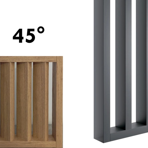 [WA45-GR-1950] Frangisole  -  kit pareti finitura  - 45° -   Graffite  -  L  1950 x H 2750