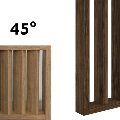 [WA45-NC-1390] Frangisole  -  kit pareti finitura  - 45° -   Noce Classico  -  L  1390 x H 2750